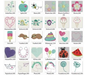 Stickserie - 54 Mini Motive Mix Set 3 für Puschen